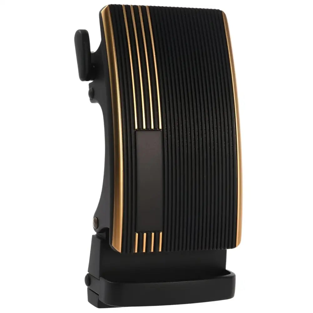 Black and gold automatic belt buckle for men, stylish automatic belt buckle accessory