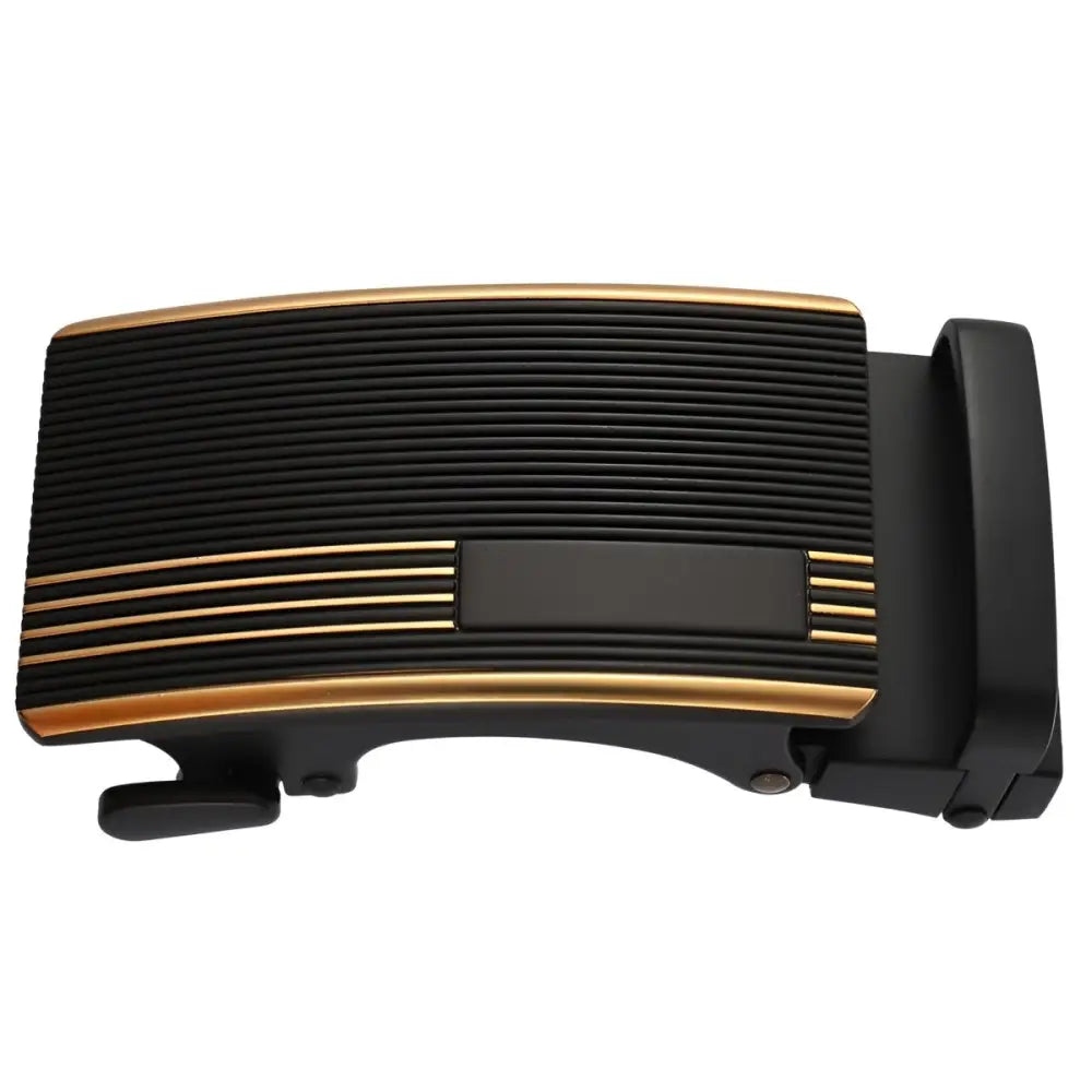Black and gold automatic belt buckle for men, stylish professional accessory