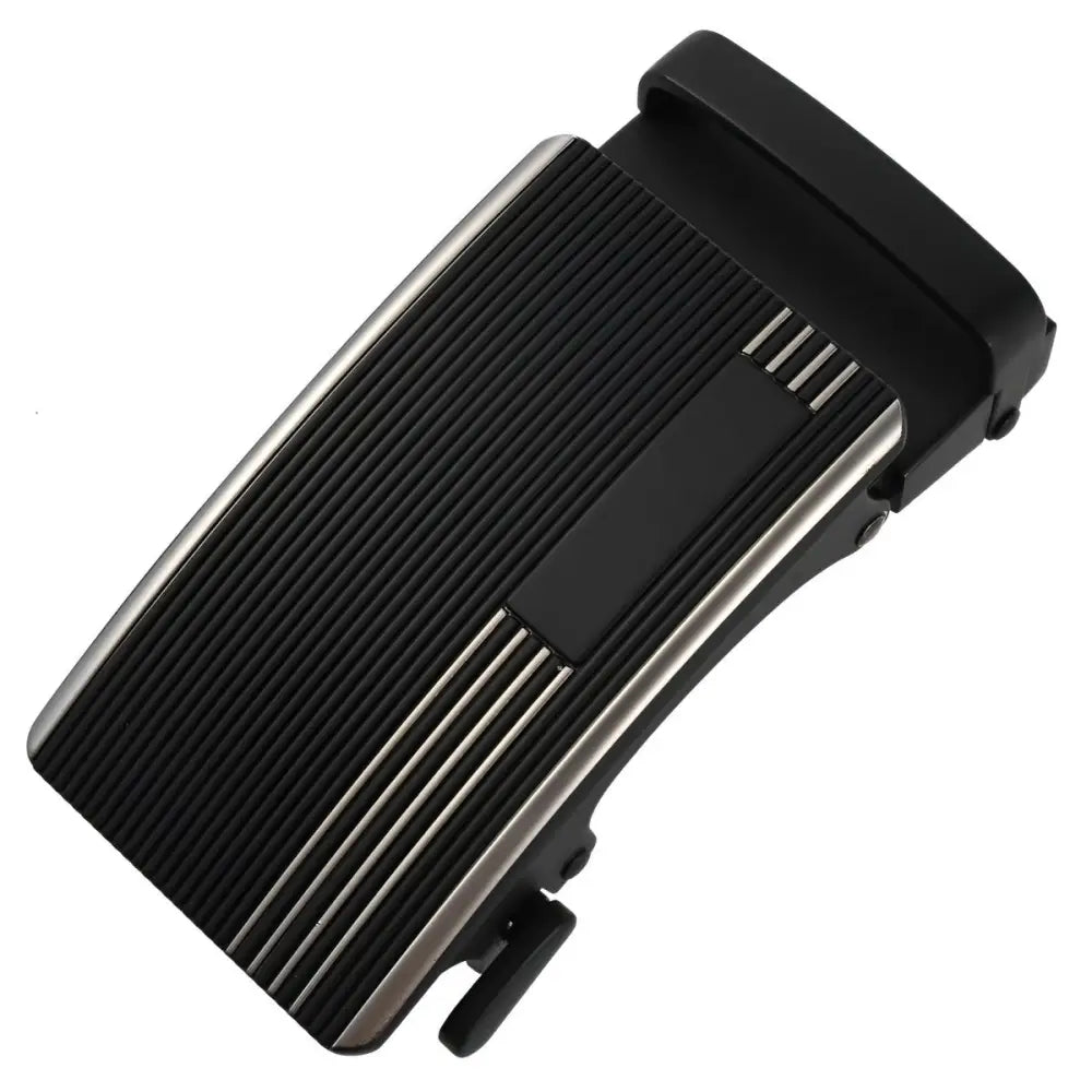Black and silver automatic belt buckle for men, premium belt buckle accessory