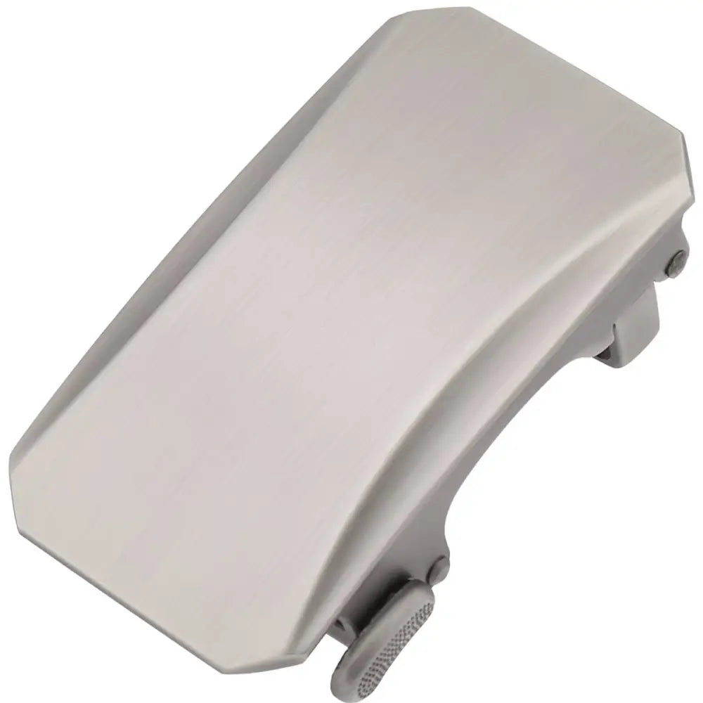 Silver-toned automatic belt buckle for stylish wear, premium automatic belt buckle accessory
