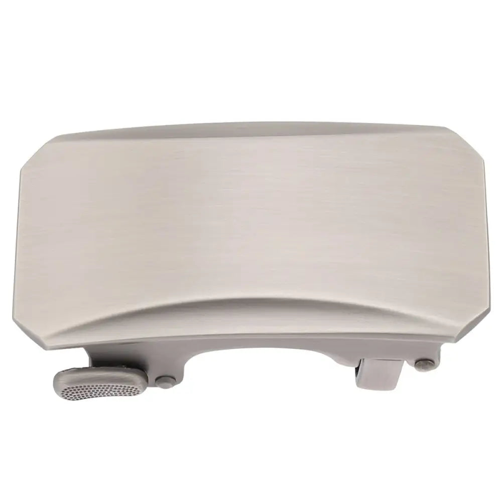 Silver-toned automatic belt buckle for stylish wear showcasing durable belt buckle