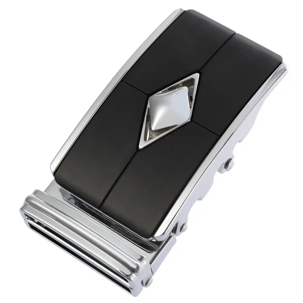Black and silver belt buckle from Mikail Model for stylish accessories