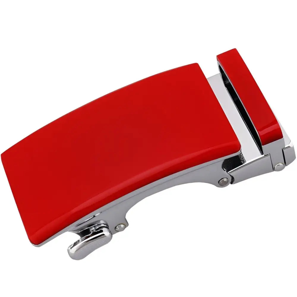 Red and silver belt buckle for Black and Silver Nils Automatic Belt Buckle for Men