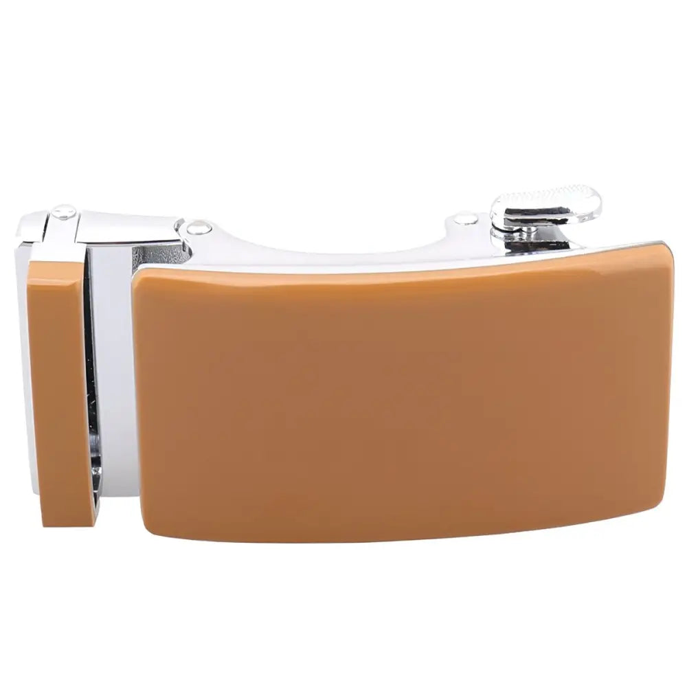 Brown and silver Nils automatic belt buckle for men, stylish belt buckle accessory