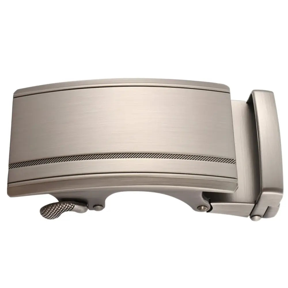 Silver-toned Robby Automatic Belt Buckle with Textured Accents for stylish belt accessory