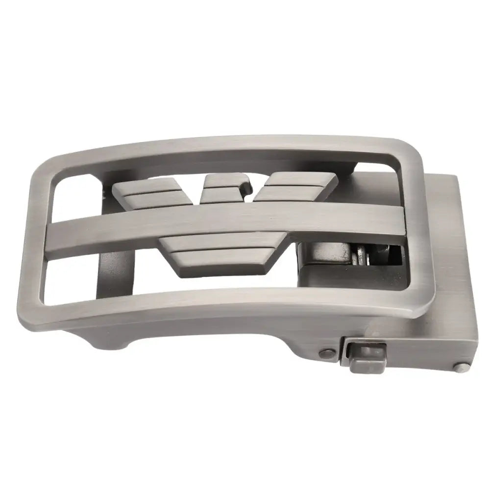 Silver-toned belt buckle with Eagle logo design for stylish accessories