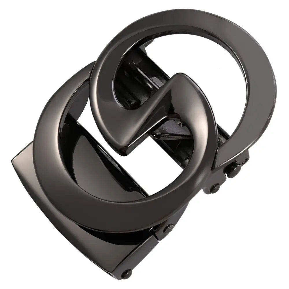 Black metal interlocking G belt buckle for elegant indy belts and stylish indy belt accessories