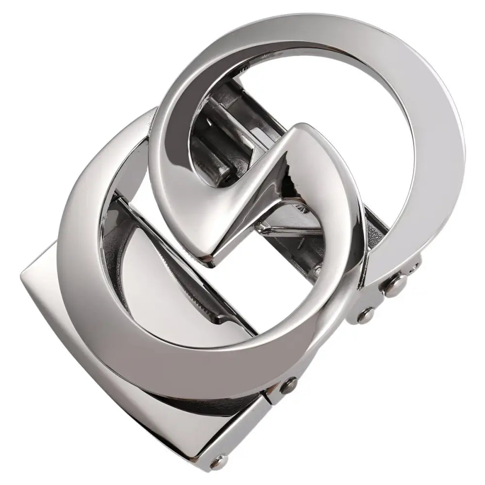 Silver interlocking G belt buckle for elegant Indy belts and stylish indy belt looks