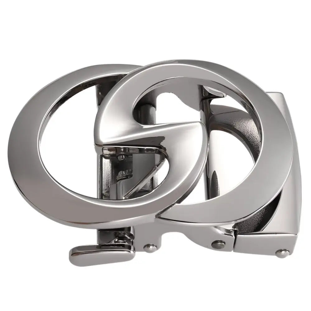 Silver interlocking G belt buckle for elegant Indy belts and stylish belt accessories