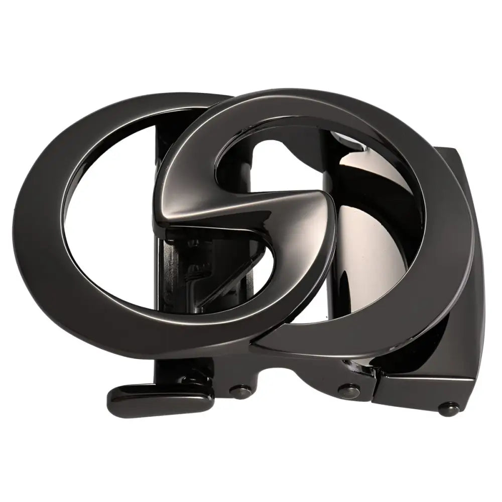 Black interlocking G belt buckle for elegant Indy belt, stylish belt buckle accessory