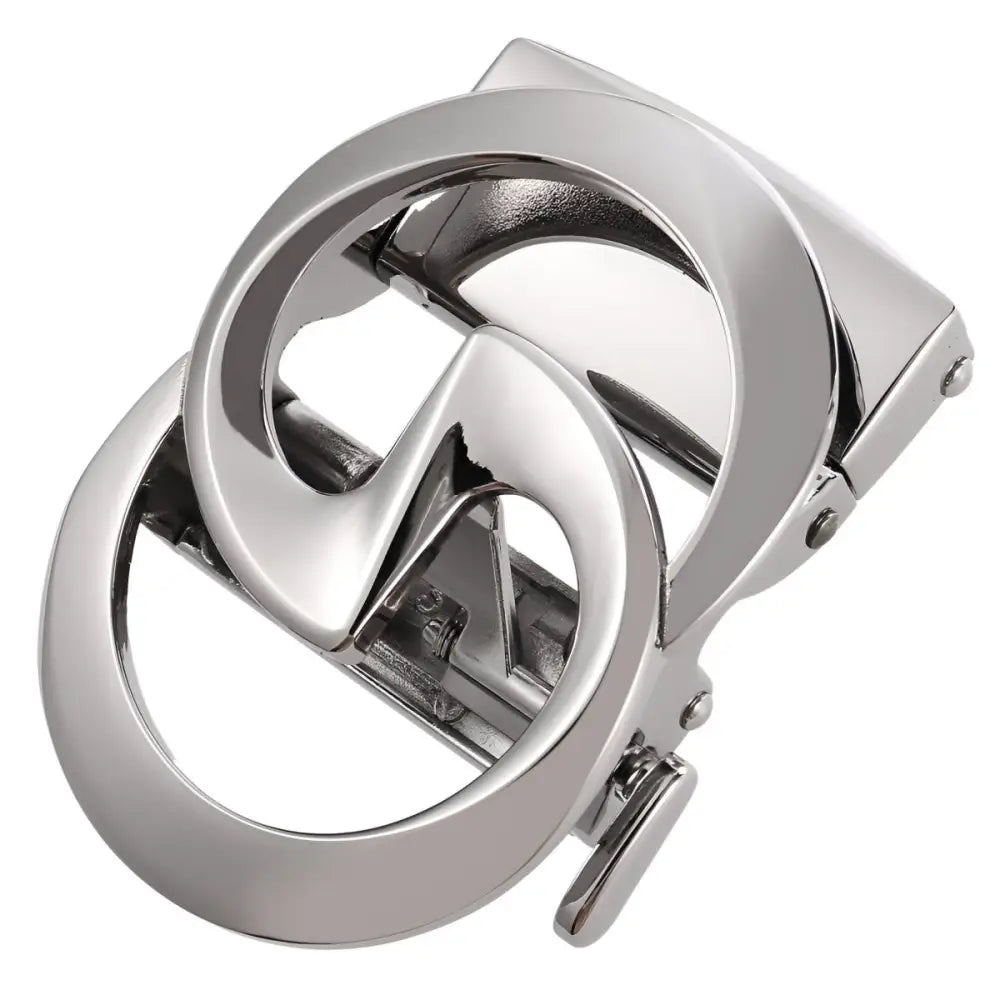 Silver interlocking G belt buckle for elegant Indy belts, a stylish Indy belt buckle accessory