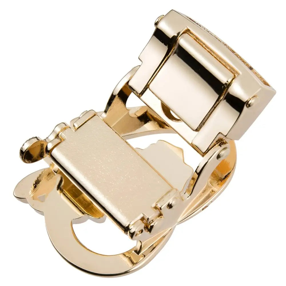 Gold-toned metal clasp on Heart-Shaped Belt Buckles with Rose and Insect Embellishments