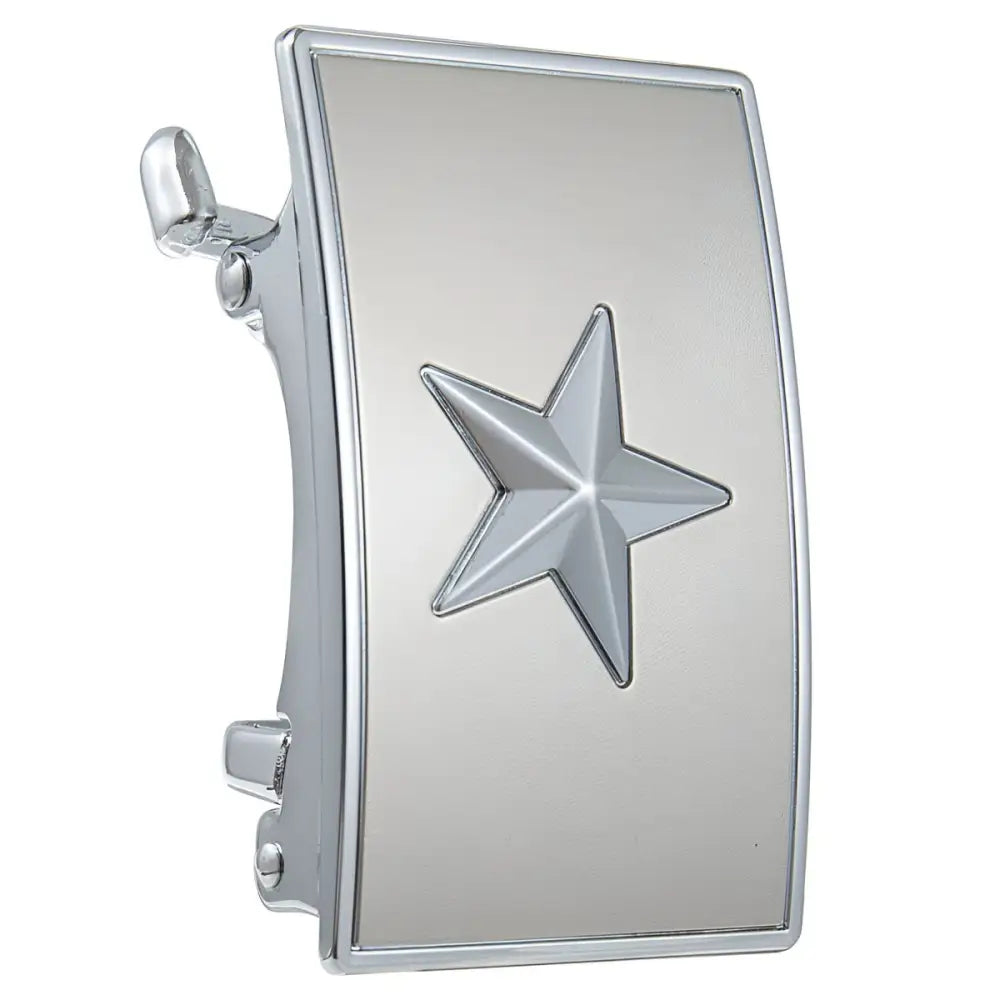 Chrome star design belt buckle for Siemen automatic belts showcasing stylish automatic belt buckle