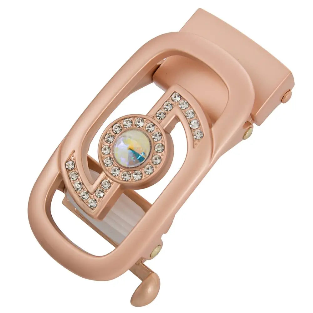 Rose Gold Jeweled Belt Buckle for Elegant Accessories featuring Rhinestones