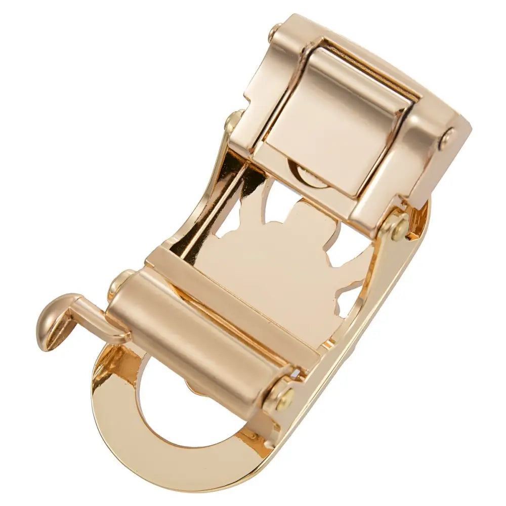 Gold-colored metal Tessie Automatic Belt Buckle with silver jewel embellishments