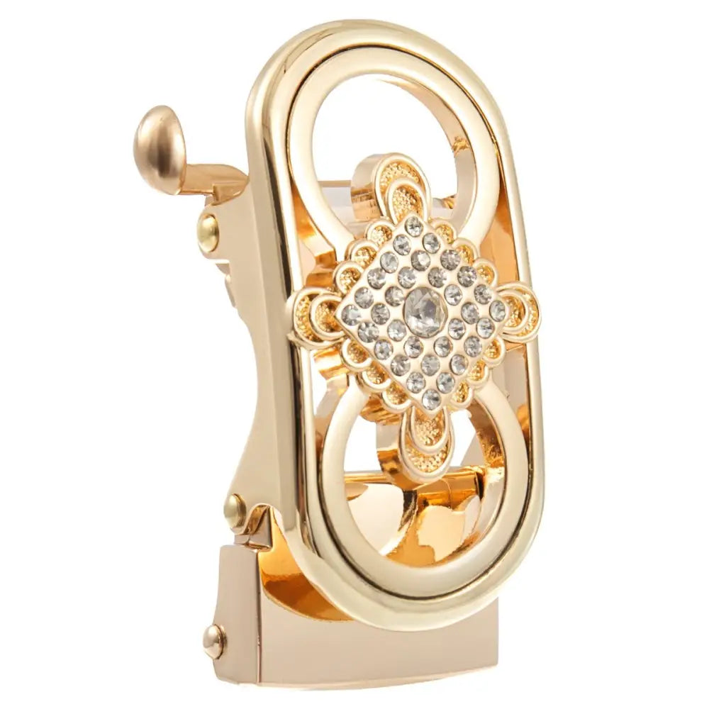 Gold-toned Tessie Automatic Belt with rhinestone embellishments and silver accents