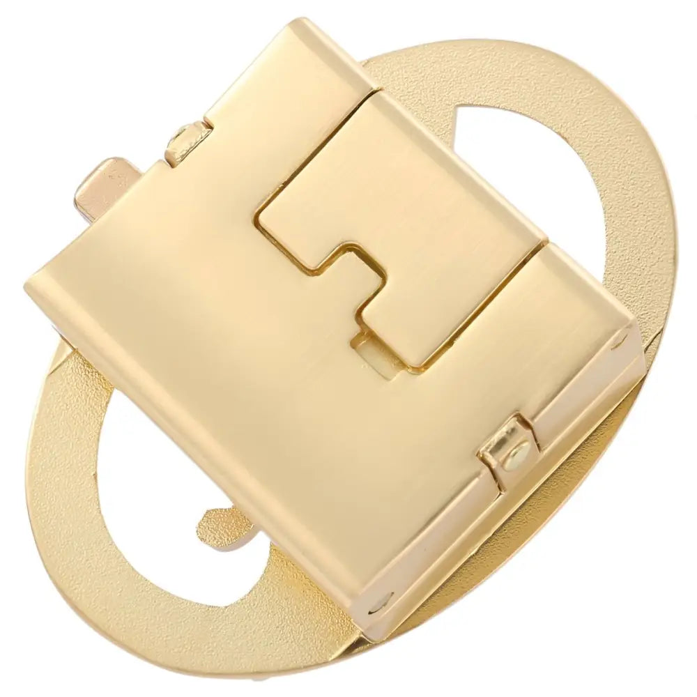 Gold-toned metal clasp with circular accents featuring a Basile Puma motif and Jaguar emblem