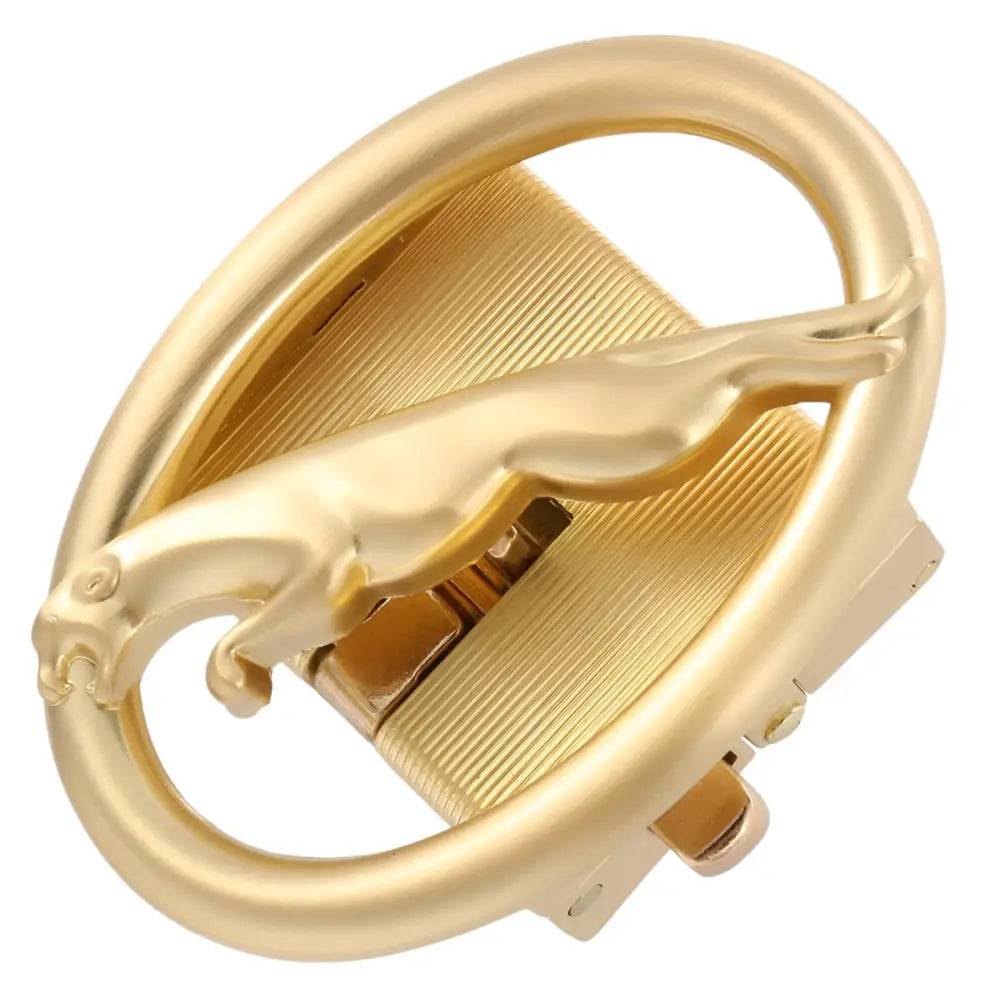 Gold Jaguar Money Clip featuring Basile Puma Motif and Jaguar Emblem for Men