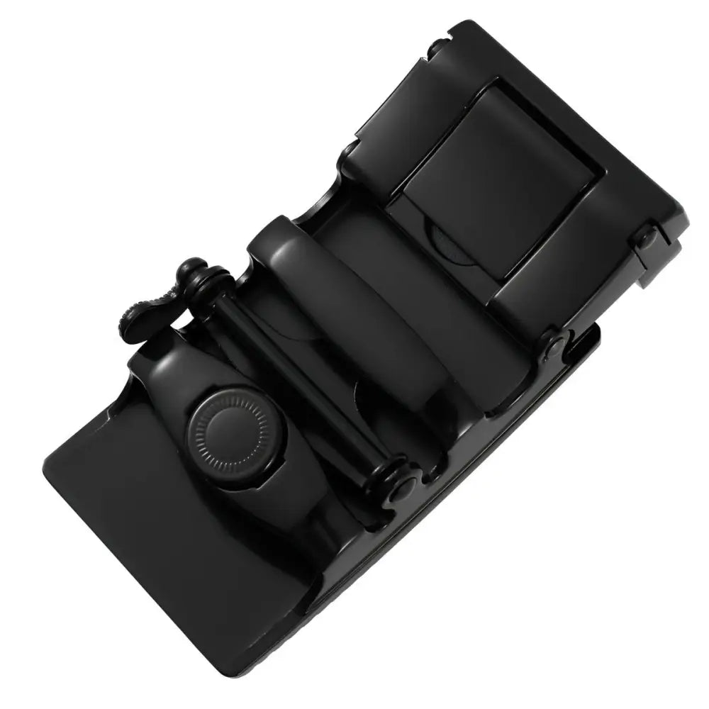 Black ratchet belt buckle for stylish wear in the Black Textured Ratchet Belt Buckle product