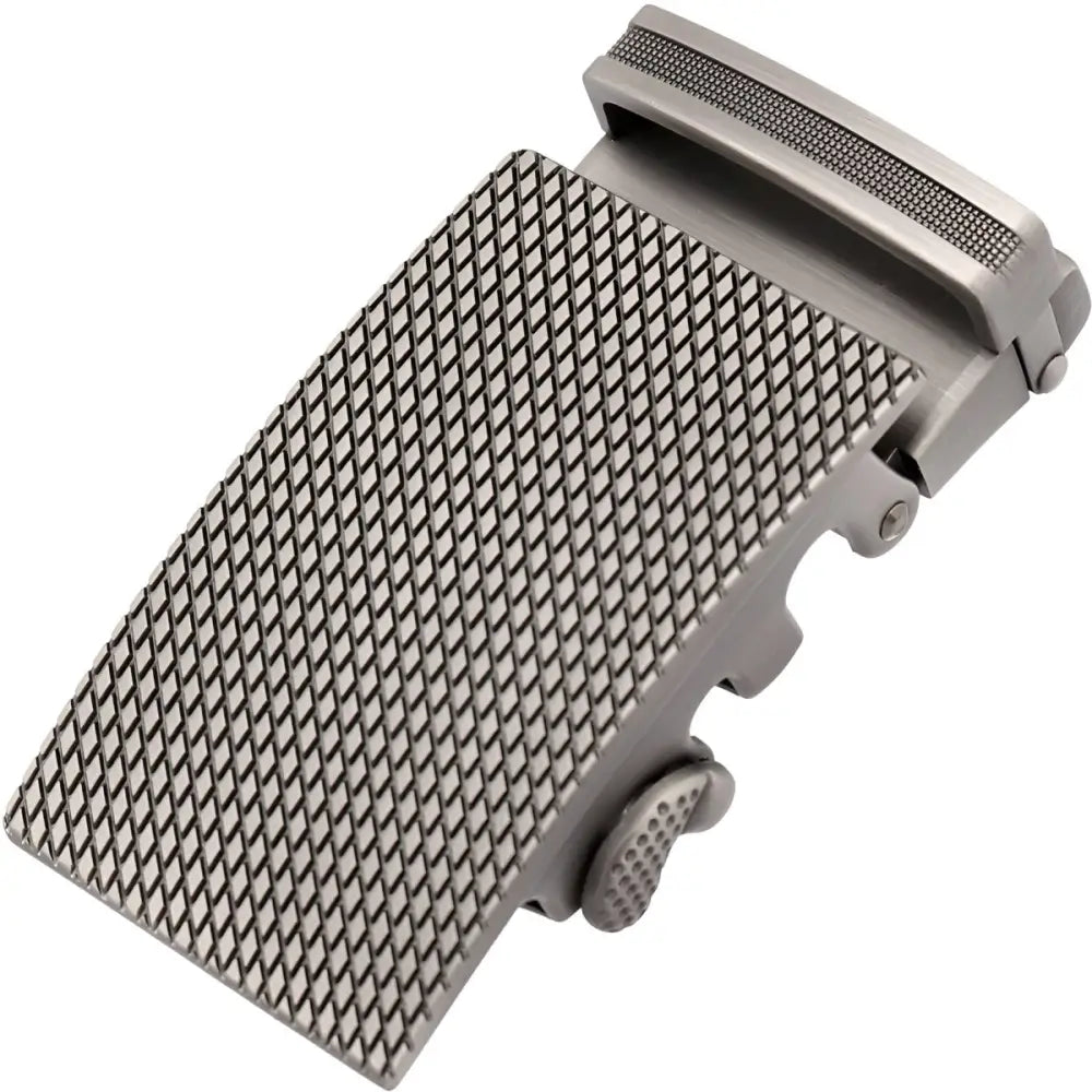 Silver-toned textured belt buckle for Black Textured Ratchet Belt Buckle for Stylish Wear