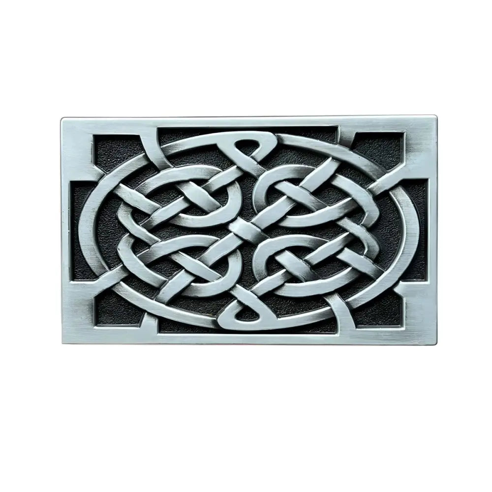 Silver Celtic Knot Belt Buckle for Elegant Men and Women, artistic belt buckle design