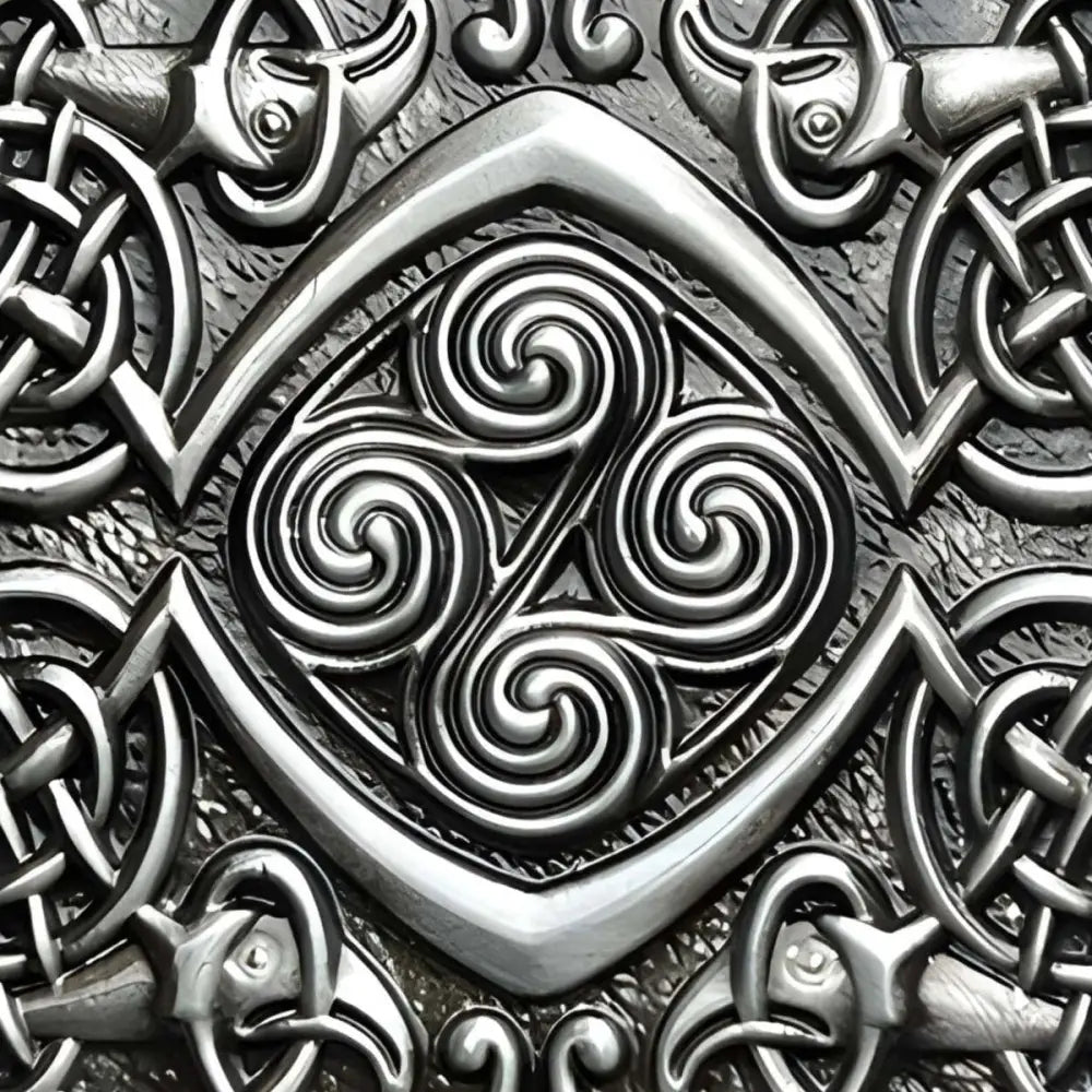 Silver Celtic Knot Maodan Belt Buckle with Intricate Design showcasing Celtic knotwork