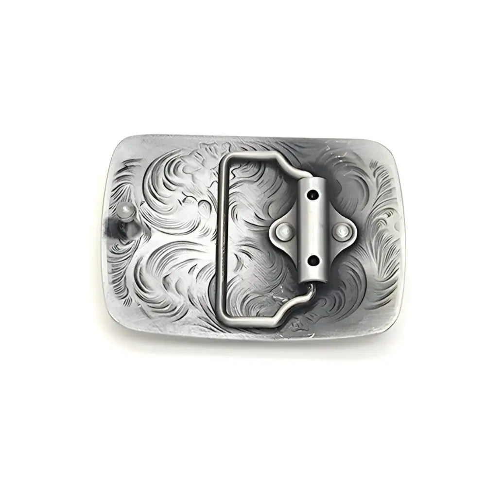 Elegant silver engraved belt buckle from the Bronze Celtic Knot Belt Buckle with Brass Finish product line