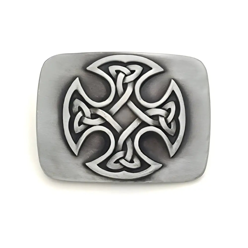 Bronze Celtic Knot Belt Buckle with Brass Finish showcasing intricate belt buckle design