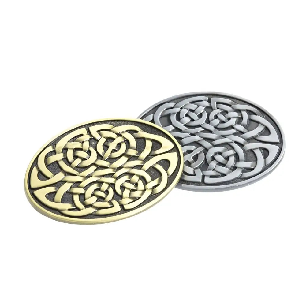 Oval Celtic knot brooches featured in the Belt Buckle and Brooches Collection