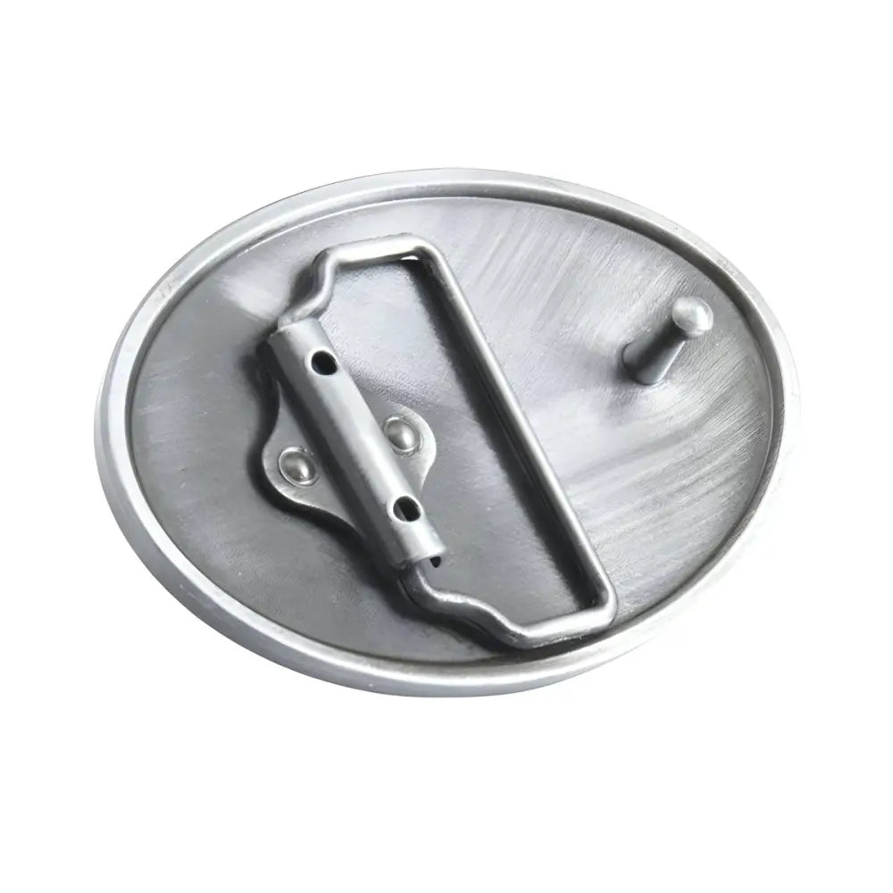 Metal belt buckle back from the Oval Celtic Knot Belt Buckle and Brooches Collection