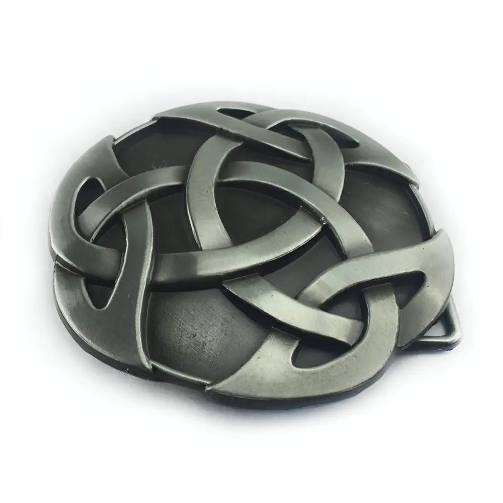 Silver Celtic Knot Belt Buckle showcased for stylish Celtic belts and belt accessories