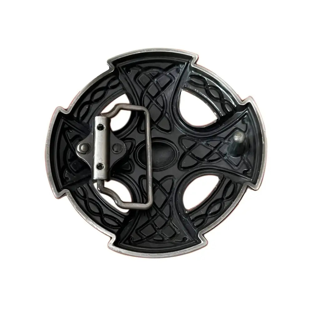 Silver Celtic Belt Buckle featuring a Cross Design for authentic Celtic belt styles