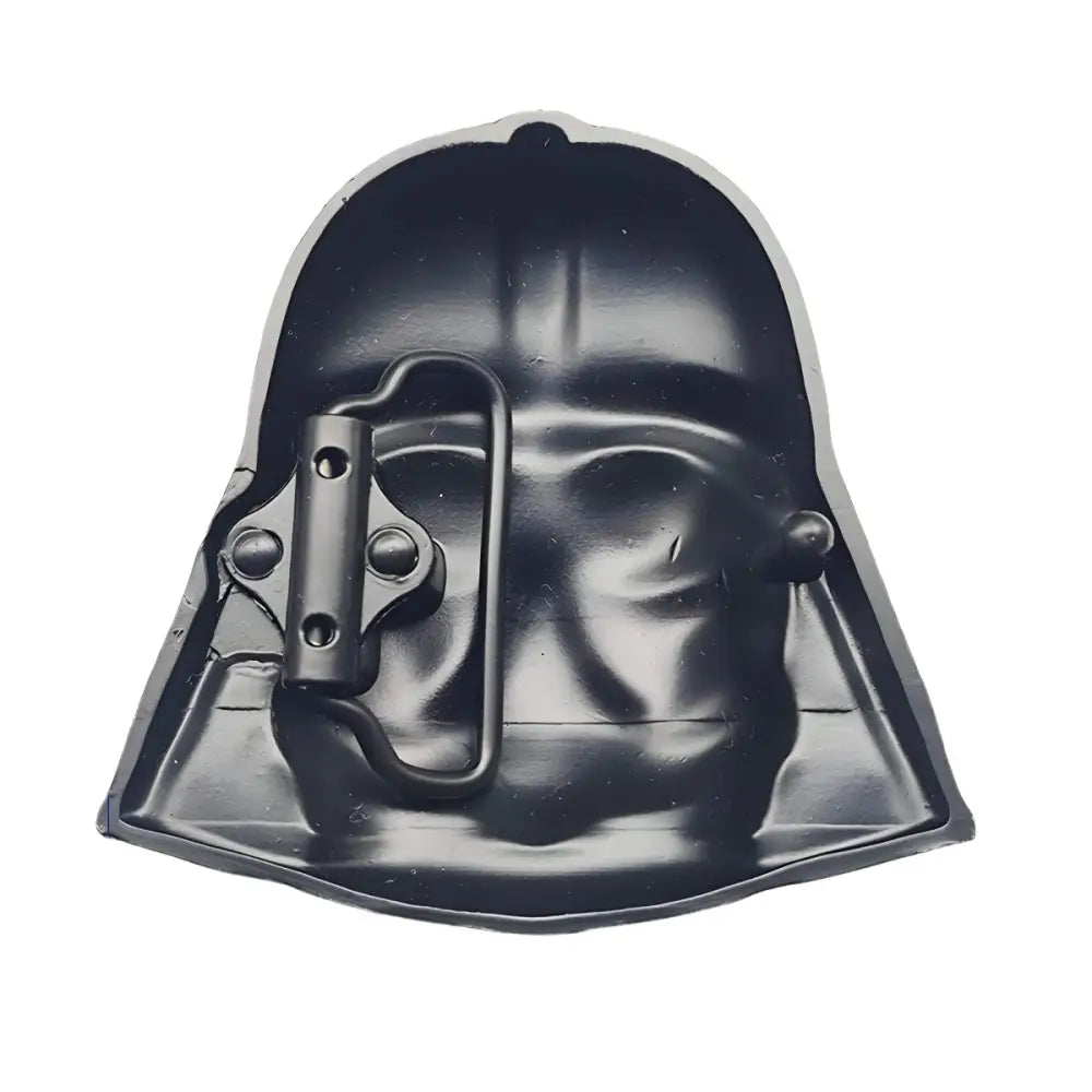 Black Darth Vader belt buckle accessory for cosplay or collection featuring iconic Star Wars design