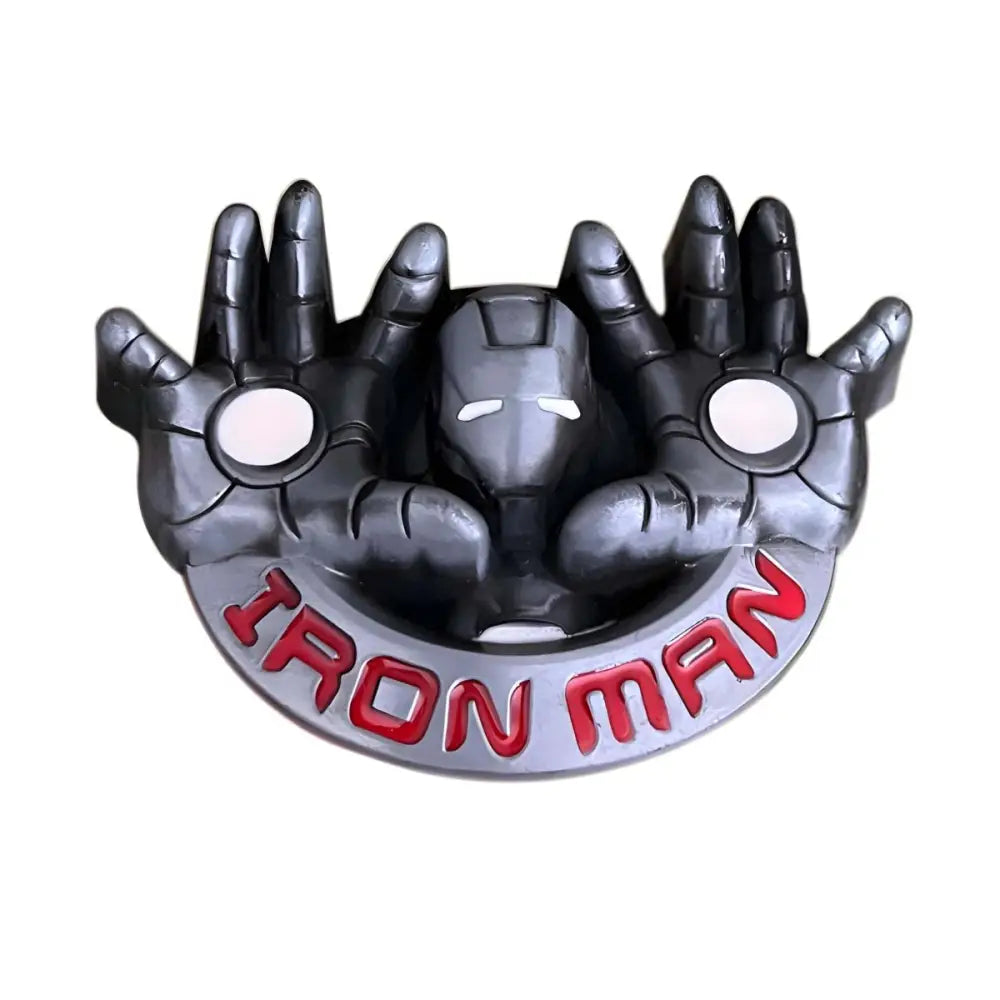 Iron Man themed emblem on Iron Man Movie Themed Belt Buckle product display