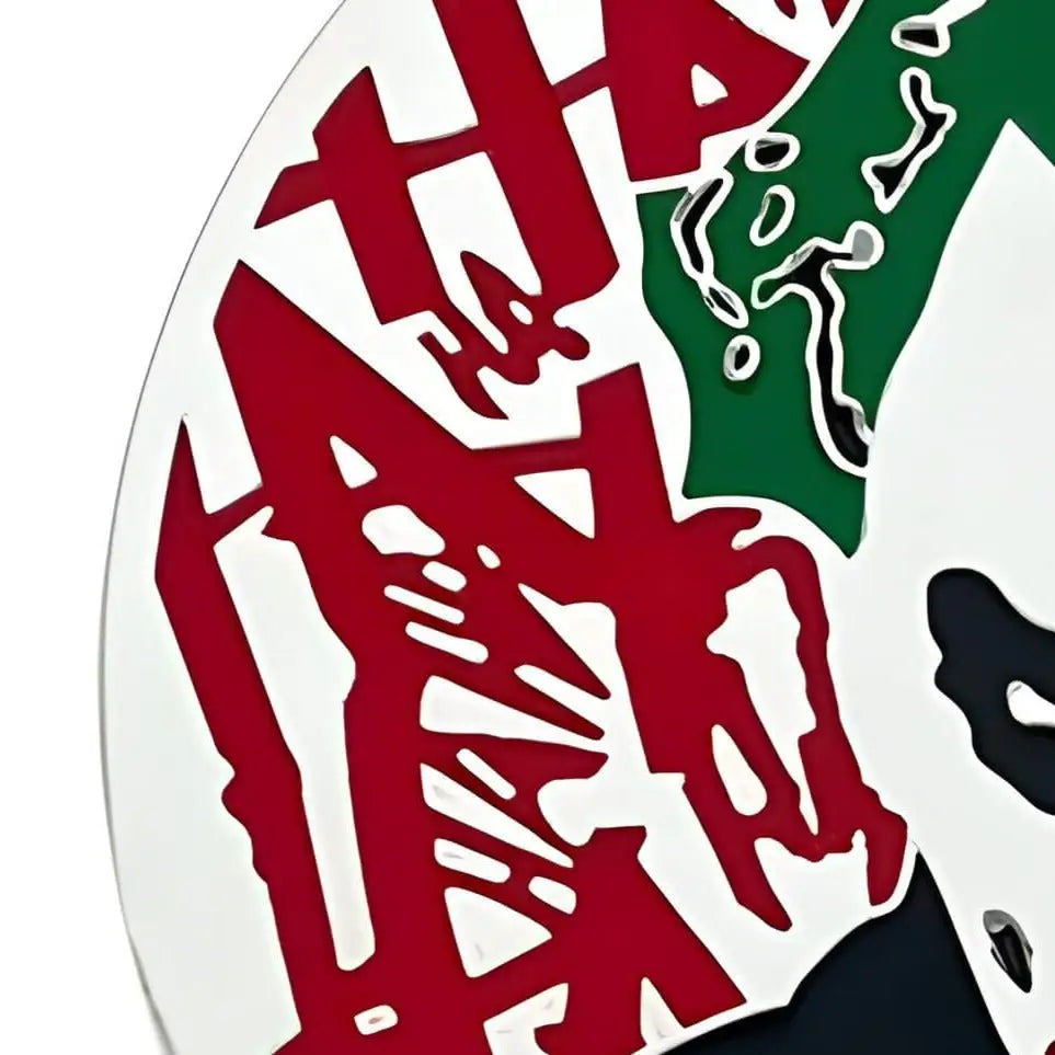Colorful abstract design on Joker Character Art round emblem product