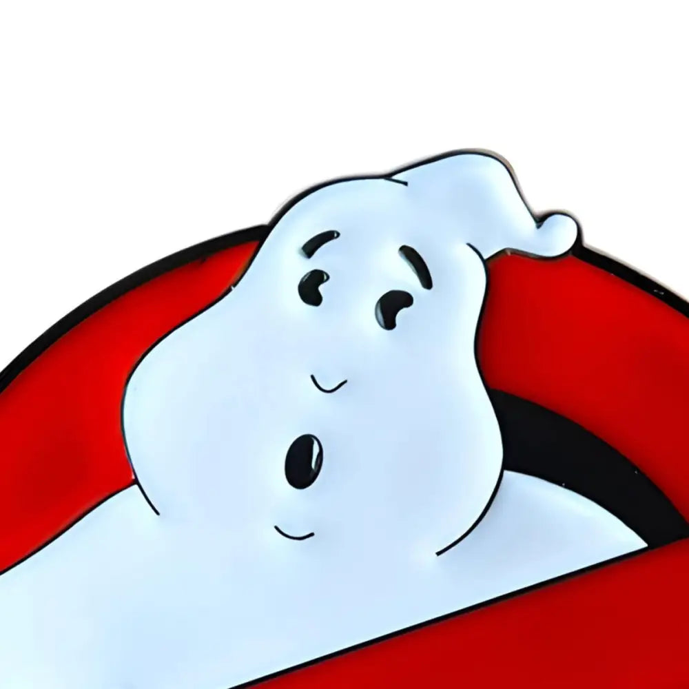 Ghostbusters cinema logo pin used as a belt buckle accessory for fans