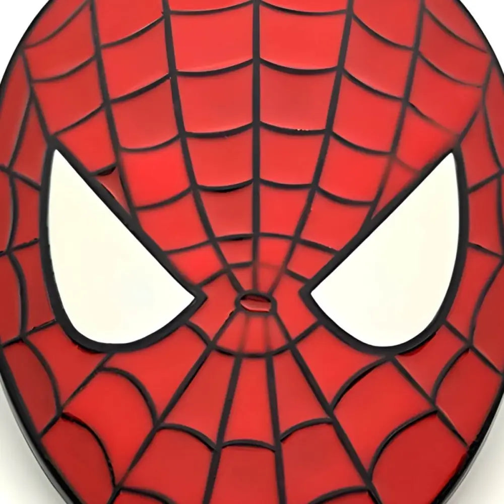 Red Spider-Man Mask with Web Design featuring a stylish belt buckle accessory