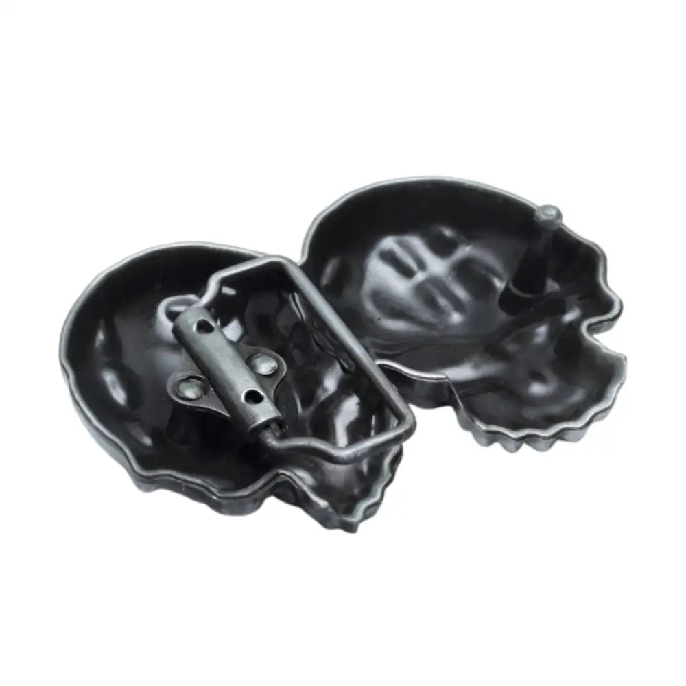 Elvan Double Skull belt buckle featuring a two-part silver skull design for double skull belt styles