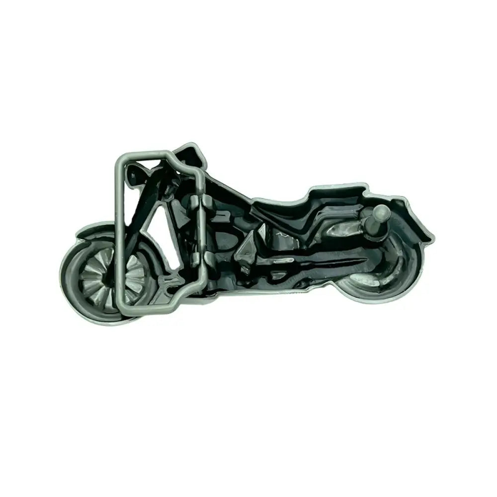 Silver Motorcycle Belt Buckle Figurine Model for Collectors showcasing a detailed belt buckle