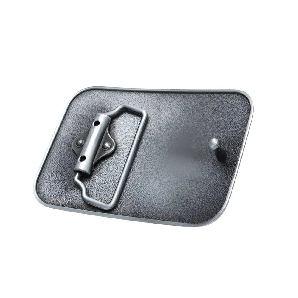Silver Outlaws MC belt buckle with skull and pistons Owen model, essential belt buckle accessory