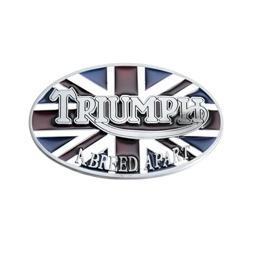 Oval Triumph emblem on a stylish belt buckle for elegant men’s accessories