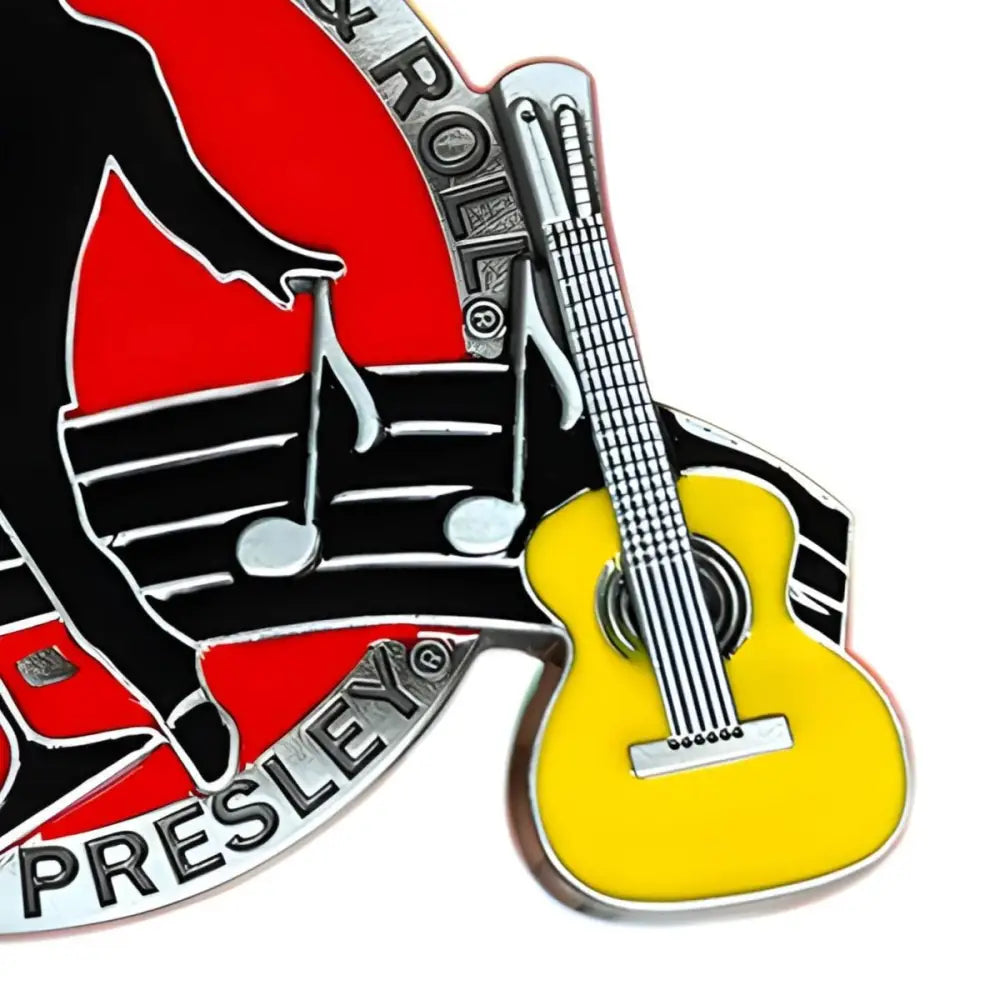 Elvis Presley rock and roll guitar pin for music collectors and ceinture musique Elvis enthusiasts