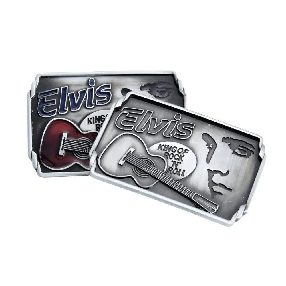 Elvis Presley belt buckle featuring rock n roll design, perfect for Elvis fans