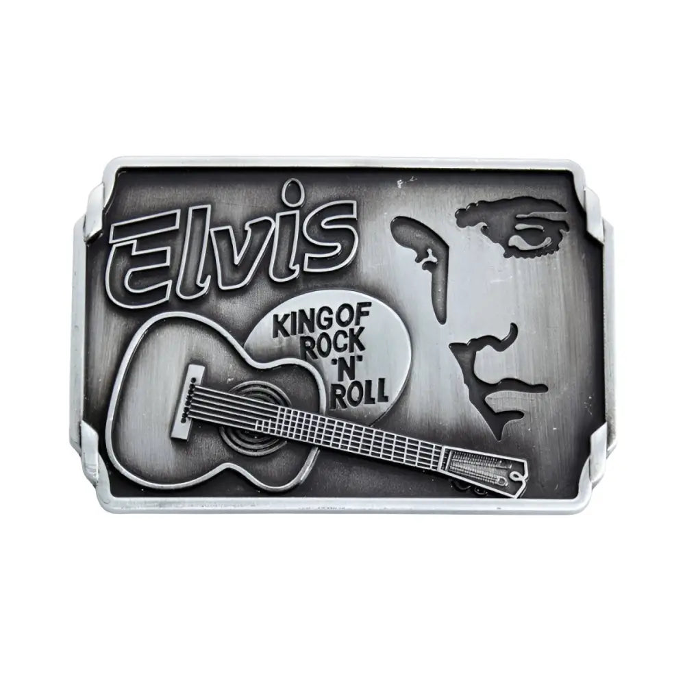 Elvis Presley belt buckle for rock n roll fans showcasing iconic style and design