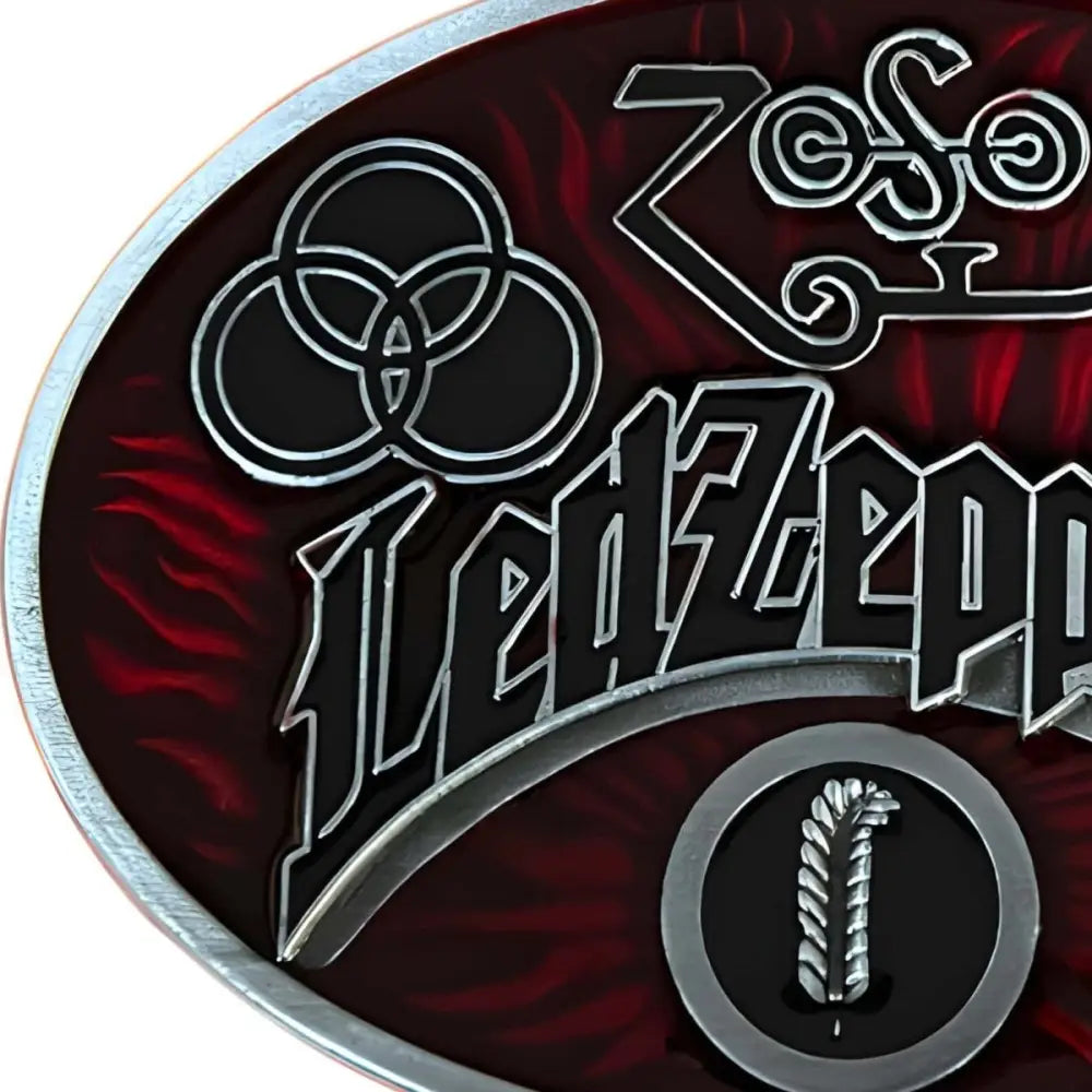 Led Zeppelin belt buckle showcasing vintage Ceinture Musique Led accessory design