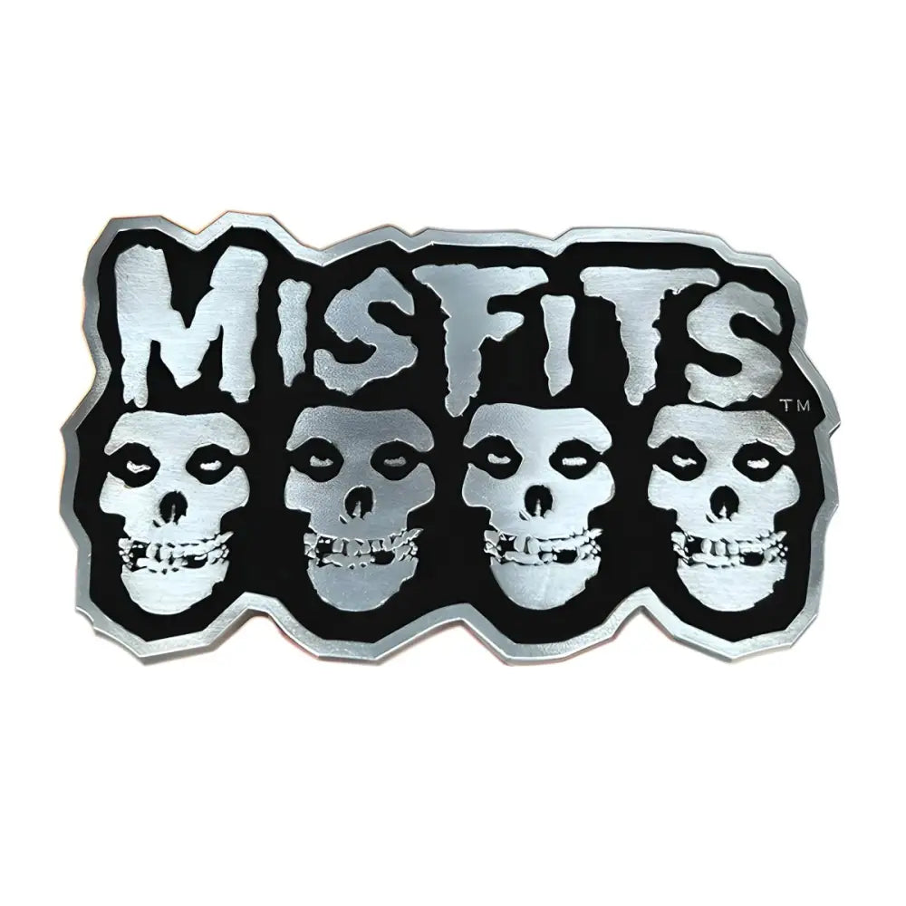 Misfits skull logo belt buckle for punk style fans, featuring iconic skull design