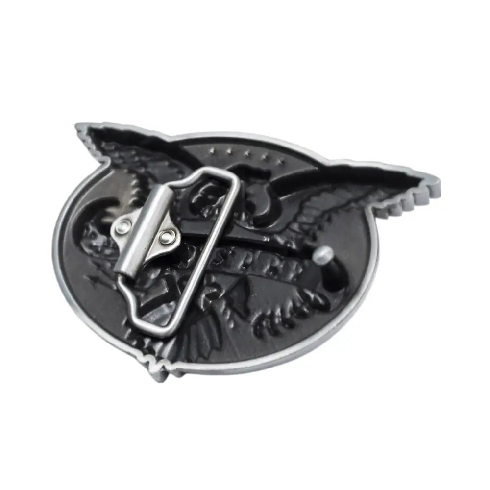 Street Dogs Silver Eagle Belt Buckle with Dogs Music Emblem showcasing an eagle design