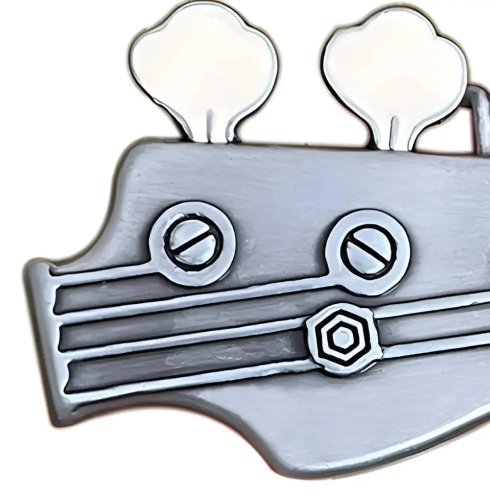 Silver guitar headstock belt buckle for Bass and Electric Guitar Fans