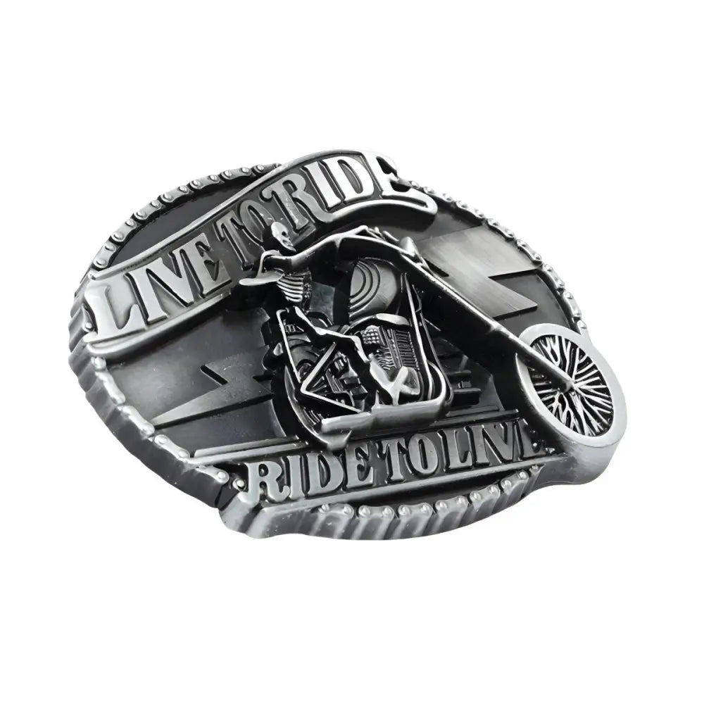 Silver Motorcycle Belt Buckle for Men and Women showcasing a stylish belt buckle design