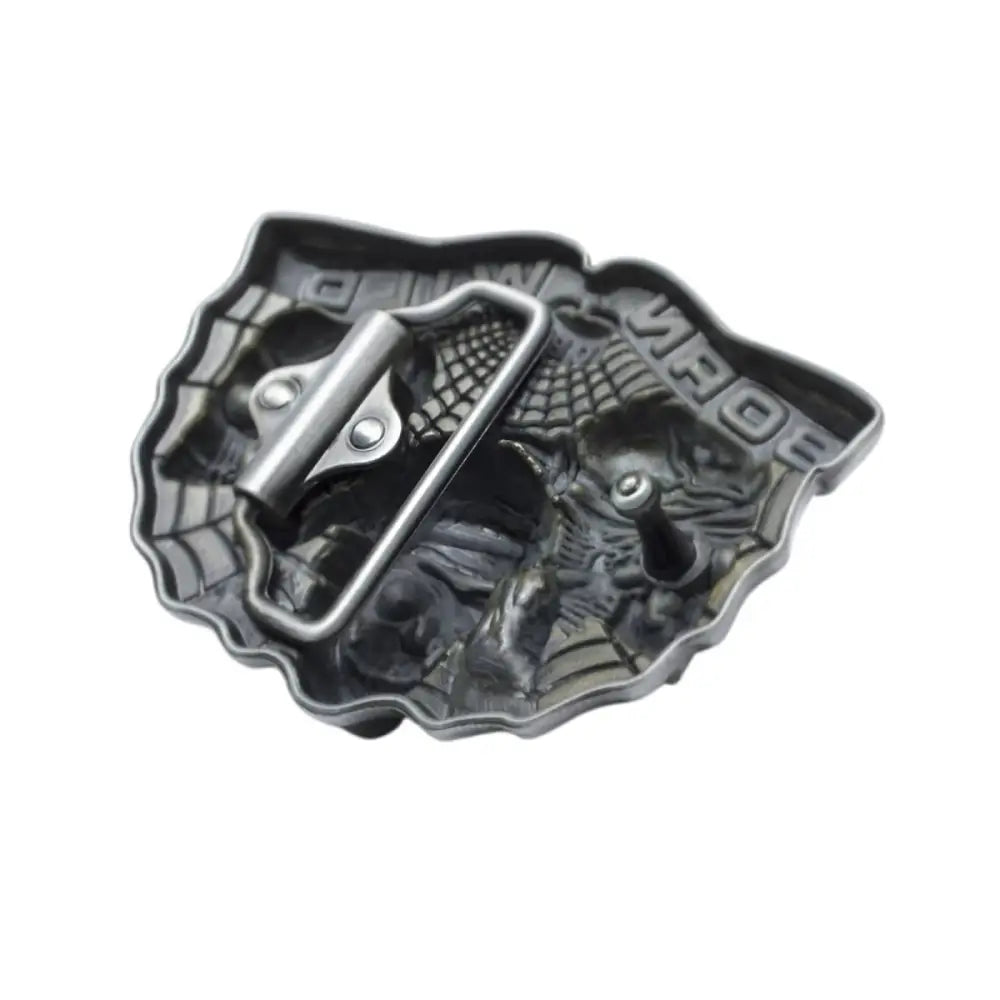 Silver Metal Skull Belt Buckle showcasing a detailed skull design for fashion accessory